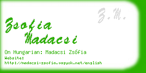 zsofia madacsi business card